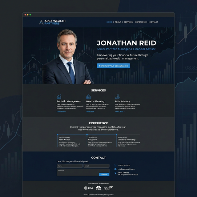 Broker — business card website homepage
