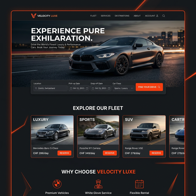 Car Rental — premium vehicle rental homepage
