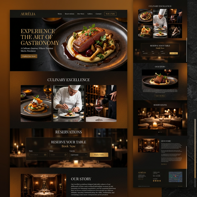 Restaurant — fine dining website homepage